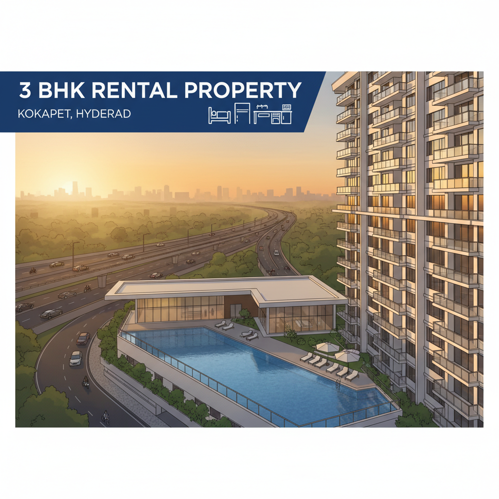 3 BHK Flats for Rent in Kokapet Hyderabad