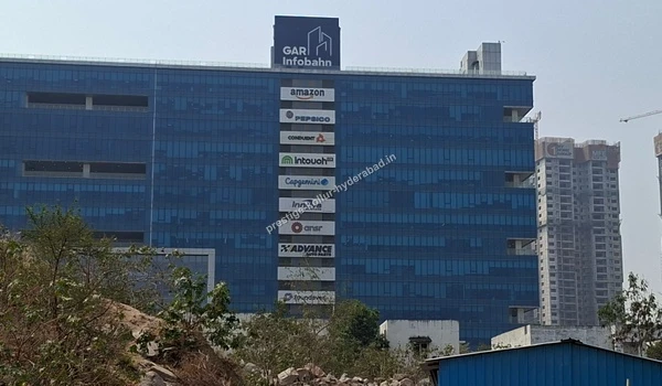 GAR Infobahn IT Park hosting major corporate offices like Amazon and Capgemini, offering prime employment hubs near Prestige Kollur in Hyderabad