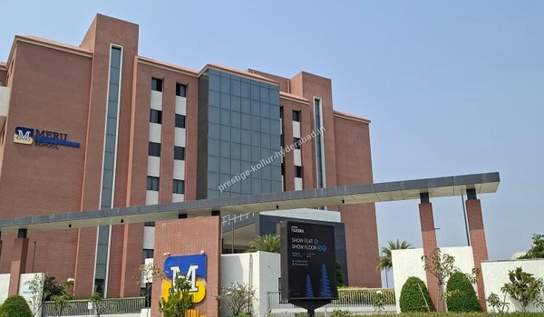 Front view of Meru School highlighting its premium educational facilities for residents of Prestige Kollur in Hyderabad